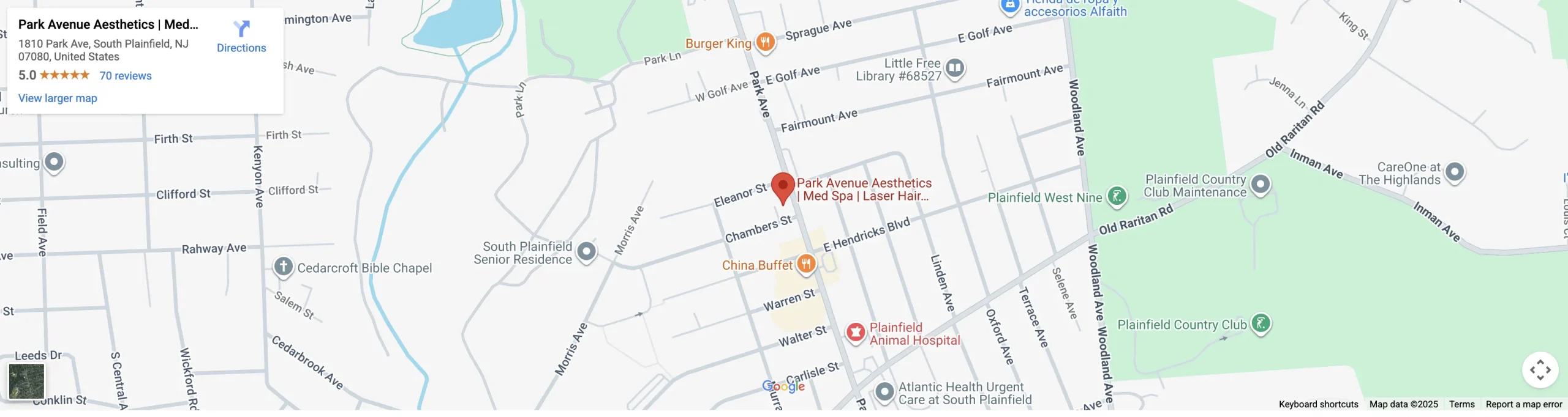 park avenue aesthetics map